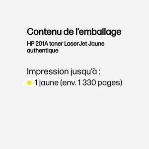 HP Toner LaserJet 201A Jaune CF402A - Rendement Standard 1330 pages - Technologie d'impression Laser - Dimensions 363x96x111mm - Pour Moyenne Entreprise - Miniature 3