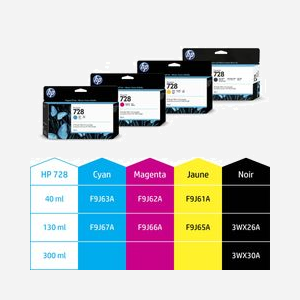 HP 728 Cartouche d'Encre Cyan 130ml Pigment/Dye F9J67A pour DesignJet T730/T830 – Rendement Standard, Dimensions 202x129x40mm - Miniature 2