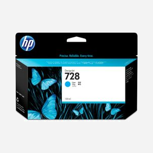 HP 728 Cartouche d'Encre Cyan 130ml Pigment/Dye F9J67A pour DesignJet T730/T830 – Rendement Standard, Dimensions 202x129x40mm - Miniature 1