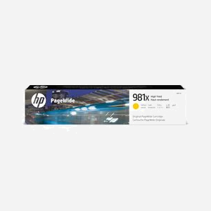HP 981X Cartouche PageWide Jaune L0R11A, Jet d'encre à Pigments, 114ml, Rendement 10000 pages, pour HP PageWide Enterprise - Miniature 1