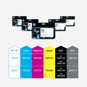 HP 727 Cartouche d'encre DesignJet Magenta F9J77A, Encre à Colorant 300ml, Compatible HP DesignJet T920/T1500/T930/T1530/T2530/T2500 eMFP - Miniature 5