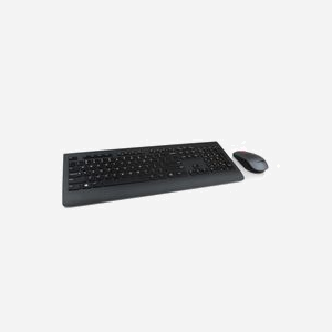 Lenovo Kit Clavier AZERTY Français RF sans fil Noir & Souris Laser 1600 DPI - Clavier 100% (164x450x20mm) Résistant éclaboussures - Récepteur Nano