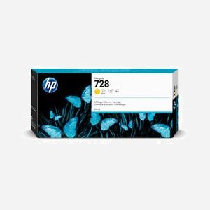 HP 728 Cartouche d'Encre Jaune F9K15A - 300ml, Encre Dye, Jet d'Encre, DesignJet T730/T830, Rendement XL, Temp. Opération 5-40°C - Miniature 1