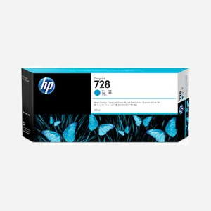 HP Cartouche d'Encre Cyan DesignJet 728 (F9K17A) 300ml, Encre à Colorant, Compatibilité HP DesignJet T730/T830, Original, Rendement Élevé (XL) - Miniature 1