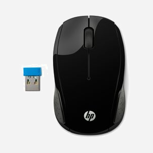 HP Souris Sans Fil 200, 2.4 GHz, 1000 DPI, Optique, 2 Boutons, Ambidextre, Portée 10m, USB Type-A, Windows/macOS/ChromeOS, Noir