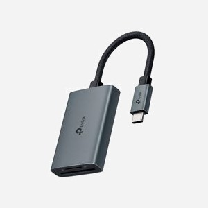 TP-Link UA440C Lecteur Cartes Mémoire USB 3.2 Gen 1 Type-C Gris Aluminium, Support MicroSD/SD, Compatibilité Windows/macOS/Linux, Dimensions 544x342x115mm