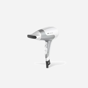 Braun HD580 Sèche-Cheveux 2500W Argent/Blanc, 2 Vitesses, 3 Températures, Fonction Air Froid & Ionique, Concentrateur d'Air, Grille Amovible