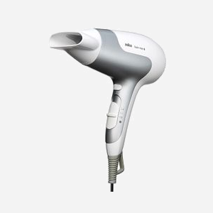 Braun HD580 Sèche-Cheveux 2500W Argent/Blanc, 2 Vitesses, 3 Températures, Fonction Air Froid & Ionique, Concentrateur d'Air, Grille Amovible - Miniature 2