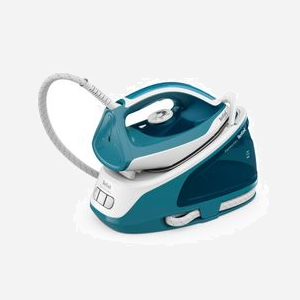Centrale Vapeur Tefal Express Easy SV6131E0 2200W, Pression 5.8 bar, Débit Vapeur 230g/min, Réservoir 1.7L, Système Anti-Calc, Blanc/Bleu
