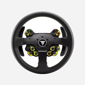 Thrustmaster Evo Racing 32R Leather : Volant 32cm PC/PS4/PS5/Xbox, 25 boutons, Palettes magnétiques, Revêtement cuir, Plastron aluminium