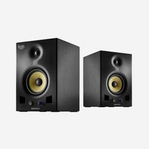 Hercules Enceintes de monitoring 80W RMS 50-20000Hz Woofer 5" MDF Noir, Entrée XLR, Dimensions 218x230x310mm, la paire. - Miniature 1
