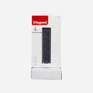 Legrand 049410 Multiprise Tour 4 Prises 2P+T Surface 2m 16A 230V 3680W Parafoudre Intégré IP20 Gris/Blanc avec Interrupteur ON/OFF Lumineux - Miniature 4
