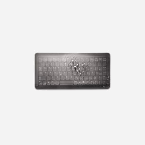 CHERRY EZClean Couvercle de Protection pour Clavier Série 4100 - Silicone Noir/Transparent, Nettoyage Facile, Résistant aux Désinfectants Médicaux - Miniature 2