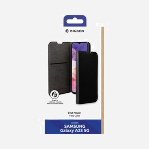 BIG BEN Folio Éco-Responsable FOLIOGA235G Noir pour Galaxy A23 5G (6.6") en Plastique Recyclé avec Porte Carte et Fonction Stand Vidéo - Miniature 1