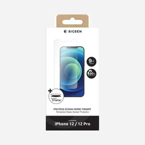 BIG BEN PEGLASSIP12 Protection Écran 6.1" iPhone 12/12 Pro Verre Trempé 9H Anti-traces Revêtement Oléophobique Cadre Entier Eco-conçu GRS - Miniature 2