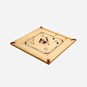 Asmodee Carrom Mango 83cm, Jeu de Billard Indien en Bois, 2-4 joueurs, dès 6 ans, avec palet 13g, pions (11 blancs, 11 noirs, 2 rouges), poudre 30g & règle multi - Miniature 2