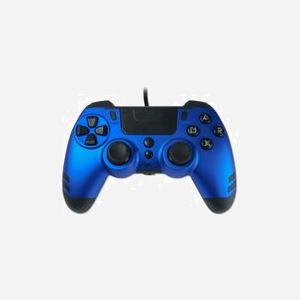 Lexip Metaltech JVAMUL00150 Manette Filaire USB PC/PS4, Touchpad, Boutons Programmables, Rétroéclairage LED Multicolore, Câble 3m, Bleu Saphir