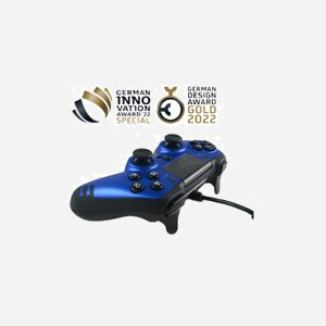 Lexip Metaltech JVAMUL00150 Manette Filaire USB PC/PS4, Touchpad, Boutons Programmables, Rétroéclairage LED Multicolore, Câble 3m, Bleu Saphir - Miniature 3