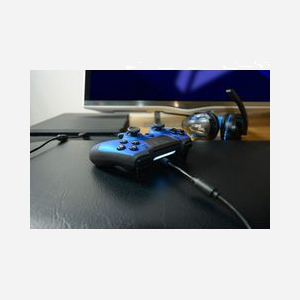Lexip Metaltech JVAMUL00150 Manette Filaire USB PC/PS4, Touchpad, Boutons Programmables, Rétroéclairage LED Multicolore, Câble 3m, Bleu Saphir - Miniature 4