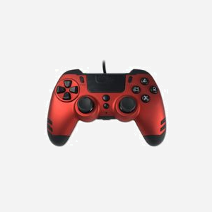 Lexip Metaltech JVAMUL00151 - Manette Filaire USB Rouge Rubis PC/PS4, Touchpad, Programmable, Rétroéclairage LED Multicolore, Câble 3m