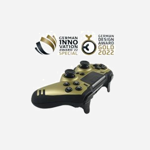 Lexip Metaltech JVAMUL00155 : Manette de jeu sans fil 2.4GHz, PC/PS4, touchpad intégré, batterie 600mAh, boutons programmables, coloris or, câble USB 1m. - Miniature 5