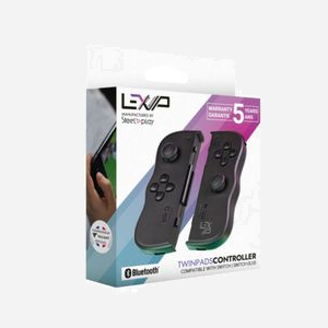 Lexip Adventure Twinpads Noir - Manette Nintendo Switch/OLED, Bluetooth 4.0, Gyroscope, Vibration, Batterie 300mAh (8h), Câble USB-C - Miniature 4
