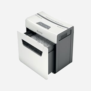 Destructeur de Documents Leitz 80930000 Micro-Broyage P-5, Capacité 3 Feuilles, Panier 10L, Compatible Trombones et Agrafes, 277x179x354mm Gris/Blanc - Miniature 5
