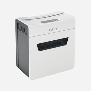 Destructeur de Documents Leitz 80930000 Micro-Broyage P-5, Capacité 3 Feuilles, Panier 10L, Compatible Trombones et Agrafes, 277x179x354mm Gris/Blanc - Miniature 3