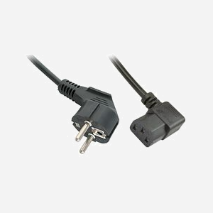 Lindy 30309 Câble Secteur Noir 5m CEE7/7 Mâle vers IEC 320 Femelle 90° Courbé, Température -10°C à +70°C, Code SH 84733080 - Miniature 1