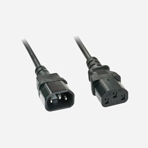 Lindy Réf. 30331 - Câble d'alimentation 2m, Connecteur C14 Mâle vers C13 Femelle, H05VV-F3G 3x1mm², Noir, RoHS & REACH, -10°C à 70°C - Miniature 1