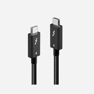 Lindy 31120 Câble Thunderbolt 4 M/M 1m, 40Gbit/s, USB Power Delivery 100W, Résolution 7680x4320, Contacts Or/Nickel, Blindage Magnétique, Noir.