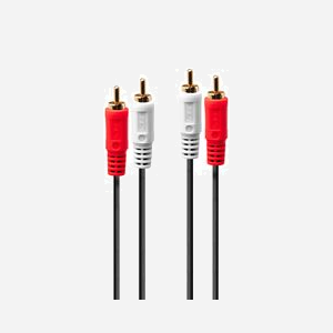 Lindy 35664 - Câble Audio 10m - 2x RCA Mâle vers 2x RCA Mâle - AWG28 - Rouge/Blanc - Facteur de forme connecteur droit - Miniature 1