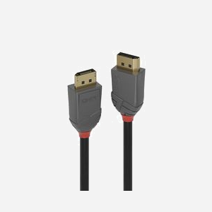 Lindy Anthra Line Câble DisplayPort 10m Noir, DP 1.2, 4096x2160@60Hz, Conducteurs Cuivre Étamé 26 AWG, Contacts Or, Triple Blindage, RoHS