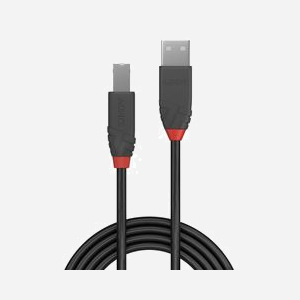 Lindy 36672 Câble USB 2.0 A vers B 1m Noir, double blindage, AWG 26/28, contacts or, 480Mbit/s, PVC, cuivre étamé, certifications RoHS/REACH/UL - Miniature 2