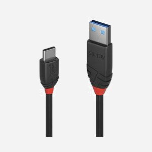 Lindy 36917 Câble USB 3.2 Gen 1 (3.1 Gen 1) USB-A vers USB-C 1.5m Noir, Conducteur Cuivre, Contacts Nickel/Or, Débit 10Gbit/s, AWG 26/32