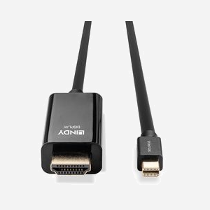 Lindy 36928 Câble Adaptateur Vidéo 3m Mini DisplayPort vers HDMI Type A (Standard) Noir - Résolution 3840x2160 pixels (4K) - Modes Vidéo 1080p - Mâle/Mâle - Miniature 4