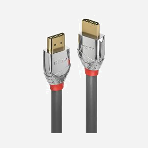 Lindy 37875 Câble HDMI 2.0 High Speed Cromo Line 7.5m, Type A, 4K 60Hz, 18Gbit/s, AWG26, Contacts Or, Triple Blindage, Gris - Miniature 1