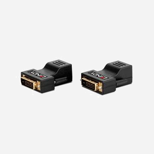 Lindy 38300 Extender DVI-D Single Link Cat.6 70m (1920x1200@60Hz), Connecteurs DVI-D vers RJ-45, Noir, Kit Émetteur/Récepteur - Miniature 1