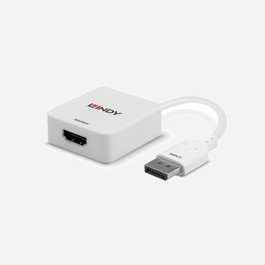 Lindy 38303 Convertisseur HDMI 2.0 vers DisplayPort 1.2, 4K@60Hz, HDCP 1.4, HDR, Audio 7.1, 0.095m, Blanc - Miniature 4