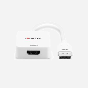 Lindy 38303 Convertisseur HDMI 2.0 vers DisplayPort 1.2, 4K@60Hz, HDCP 1.4, HDR, Audio 7.1, 0.095m, Blanc - Miniature 3