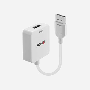 Lindy 38303 Convertisseur HDMI 2.0 vers DisplayPort 1.2, 4K@60Hz, HDCP 1.4, HDR, Audio 7.1, 0.095m, Blanc