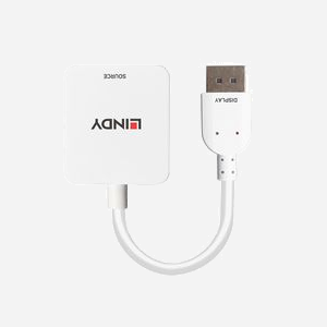 Lindy 38303 Convertisseur HDMI 2.0 vers DisplayPort 1.2, 4K@60Hz, HDCP 1.4, HDR, Audio 7.1, 0.095m, Blanc - Miniature 2