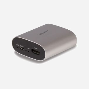 Lindy 38363 Convertisseur Audio Argent : Micro-USB, HDMI 1.4, DAC 192kHz, Sorties Audio L/R et Casque, Impédance 100 Ohm, SNR 101dB - Miniature 2