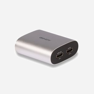 Lindy 38368 Convertisseur Audio HDMI 2.0b vers HDMI 2.0b Dual Output, 4K/60Hz, HDCP 2.2, Audio PCM 2.0/LPCM 5.1/7.1, 192kHz/24-bit - Miniature 3