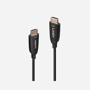 Lindy 38515 - Câble HDMI 2.1 Fibre Optique 50m - Connecteurs Type A Mâle - Résolution 7680x4320 (8K) 120Hz - 48 Gbit/s - AWG23 - Noir
