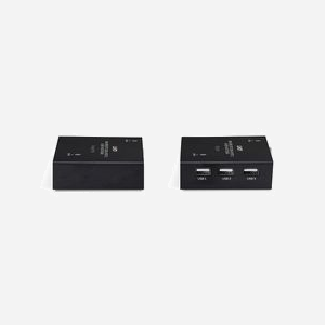 Lindy 39376 Extender KVM Fibre Optique DisplayPort 1.2 4K UHD @60Hz, Extension 300m, Ports USB HID, Audio Dolby/DTS, EDID, Emetteur/Récepteur - Miniature 4