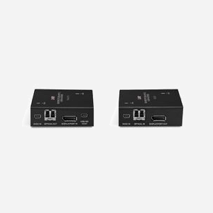 Lindy 39376 Extender KVM Fibre Optique DisplayPort 1.2 4K UHD @60Hz, Extension 300m, Ports USB HID, Audio Dolby/DTS, EDID, Emetteur/Récepteur - Miniature 3