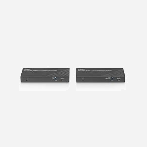 Lindy Extender KVM HDBaseT 150m - HDMI 4K60, USB 2.0, IR - Cat.6 - Résolution 3840x2160 - HDCP 2.2 - Alimentation PoC - Métal - Miniature 3