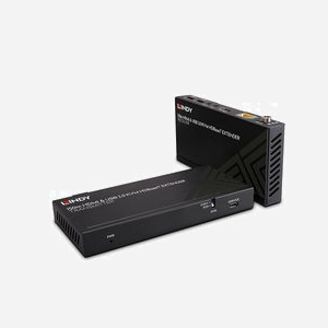 Lindy Extender KVM HDBaseT 150m - HDMI 4K60, USB 2.0, IR - Cat.6 - Résolution 3840x2160 - HDCP 2.2 - Alimentation PoC - Métal