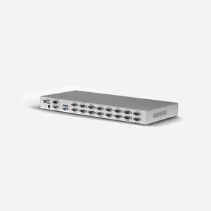 Commutateur KVM Lindy 39527 16 ports VGA vers 2 ports USB A console, montage en rack 1U, châssis métal argent, alimentation secteur 9V 2A, 440x220x44mm - Miniature 2